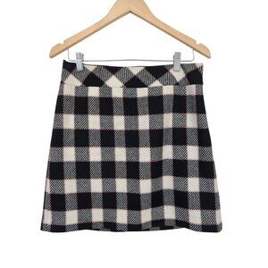 Ann Taylor LOFT Pencil Skirt Women 8 Black White Plaid Preppy Academia